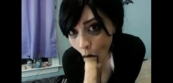  Cute Brunette Teen Slut Showing Blowjob Skills On Webcam Show